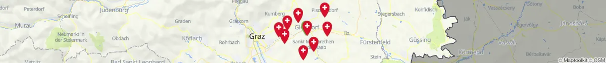 Kartenansicht für Apotheken-Notdienste in der Nähe von Gleisdorf (Weiz, Steiermark)